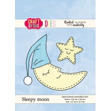 CW049 Wykrojnik -Sleepy moon -księżyc -Craft&You Design