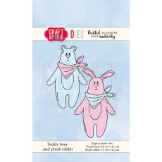 CW066 Wykrojnik -Teddy bear and plush rabbit-pluszowy miś i królik-Craft&You Design