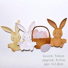 CW113 WYKROJNIK - easter bunny - Króliczek, koszyk, pisanki - Craft&You Design