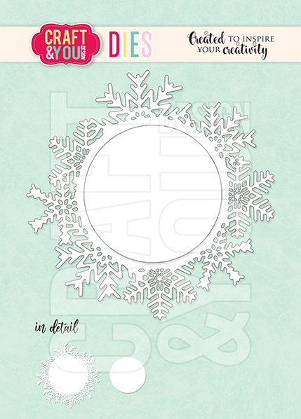  CW154 WYKROJNIKI - Snowflake frame - śnieżynkowa ramka - Craft&You Design