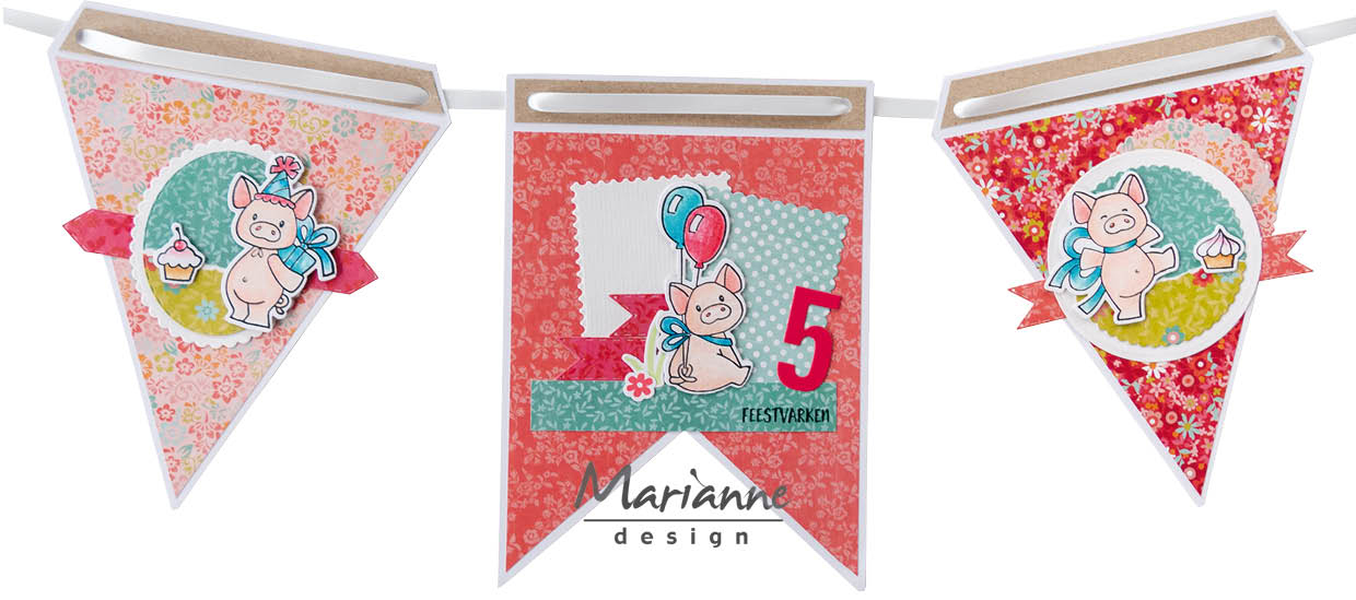  PS8082 Maska Marianne Design - Craft stencil - A5 - Flags - flagi, baner