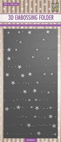  EF3D033 Folder do embossingu 3D 105x210mm - gwiazdy i kropki