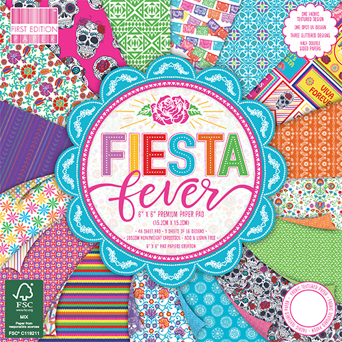  FEPAD193 Zestaw papierów 15x15 cm - First Edition-Fiesta Fever