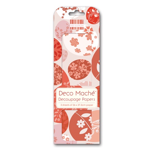  FEXDEC038 First Edition Deco Maché - Easter - Red Eggs-papier do decoupage'u