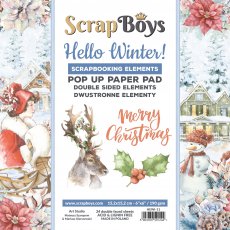 HEWI-11 Bloczek papierów Pop Up Paper pad 15,2x15,2 cm Scrap Boys - HELLO WINTER!