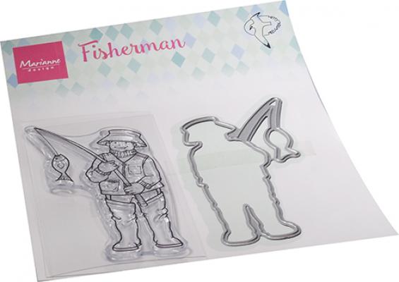 HT1663 Stemple silikonowe z wykrojnikami - Hetty's Fisherman - wędkarz