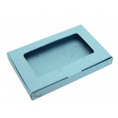 ID-2025 Pudełko na kartę podarunkową / wizytówki niebieskie z fakturą z okienkiem - GoatBox