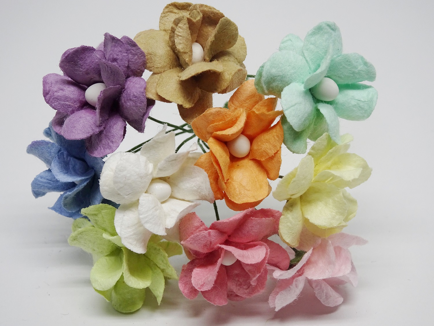  ILC-F-FILIP01 Kwiatki papierowe filipinki - mix pastelowy 10 szt