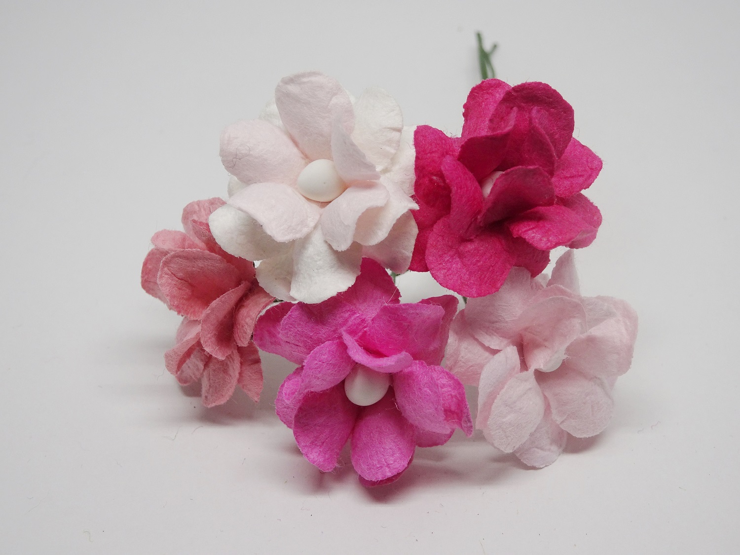  ILC-F-FILIP03 Kwiatki papierowe filipinki - mix różowe 5szt