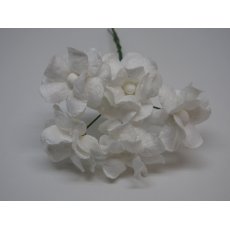 ILC-F-FILIP05 Kwiatki papierowe filipinki - białe 5szt