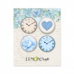 LEM-BLUEAL-04  BLUE ALMONDS- Zestaw samoprzylepnych ozdób / buttonów - Lemoncraft