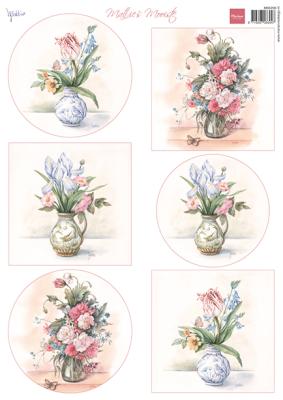  MB0206 Arkusz A4 -Marianne Design - Mattie's Mooiste - Vases -  kwiatowe obrazki