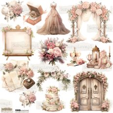 NSL-07 Naklejki papierowe Scraplove - WEDDING COZY 1