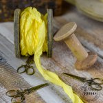 OLDS-05 old fashion ribbons-wstążki w stylu vintage -żółty