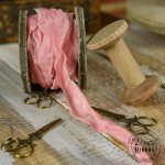 OLDS-43 old fashion ribbons-wstążki w stylu vintage -pudrowy róż