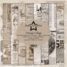 PF305 Zestaw papierów jednostronnych-30,5 x 30,5 cm-Paper Favourites-Vintage Collage