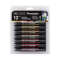 PROM12-003 Zestaw promarkerów - Winsor&Newton - Manga Steampunk - 12szt+blender