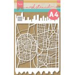 PS8098 Maska Marianne Design - Craft stencil - A4 - SLIMLINE CITY - miasto, mapa