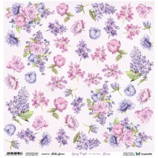 SP-12  Arkusz Do Wycinania - Spring Purple Flowers 30,5x30,5cm ScrapAndMe