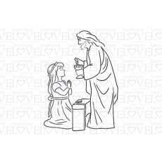 STM-18409 Stempel gumowy - Dziewczynka pierwszokomunijna z Jezusem - White and Innocent