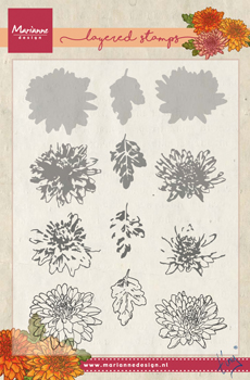  TC0858 Stemple akrylowe -Tiny's Chrysant-kwiaty,liście