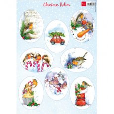 VK9578 Arkusz A4 -Marianne Design -Christmas Robins - Boże Narodzenie ptaszki